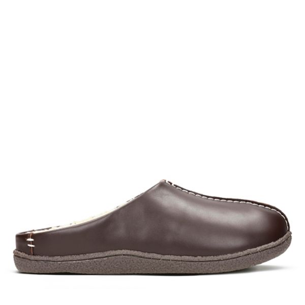 Clarks Mens Relaxed Style Slippers Brown | CA-1653478